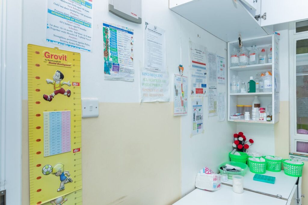 Immunization room with child health posters at Josma Health